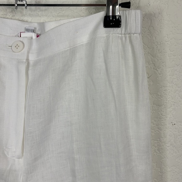 Leggiadro Linen Elastic Waist Pocket Pressed Seam Trousers - Picture 2 of 6